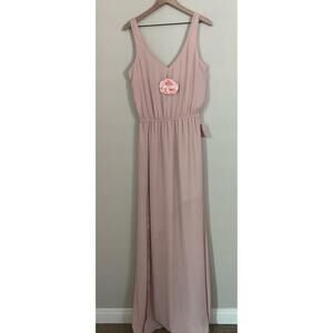 NWT Show Me Your Mumu Kendall Maxi Dress Blush Pink Large Bridesmaid Formal‎